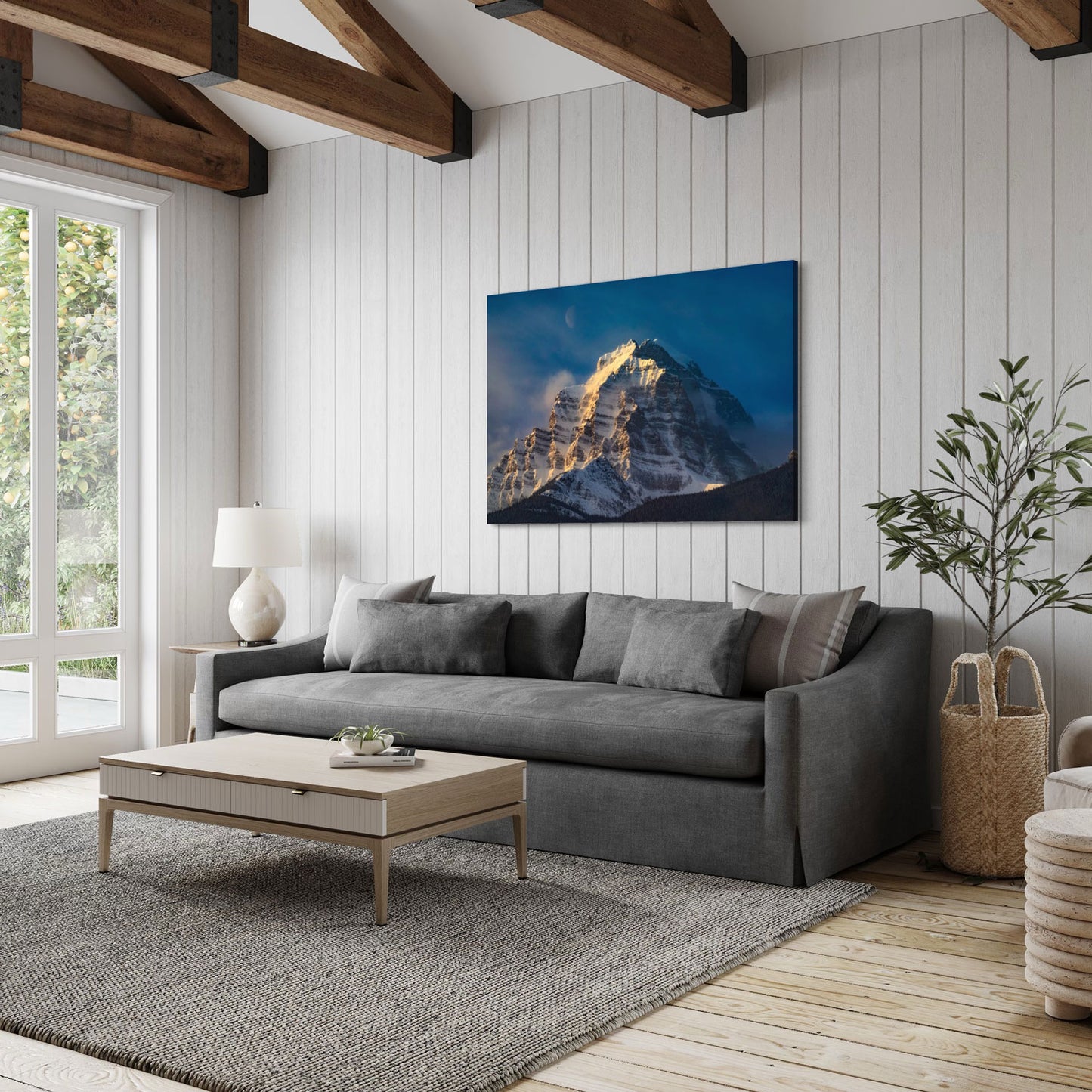 Mt. Temple with Moon